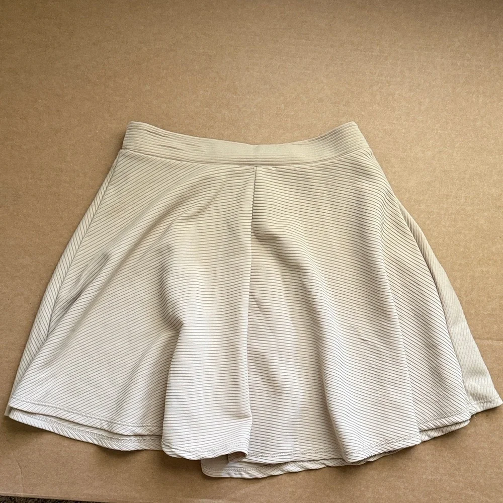 Charlotte Russe Ribbed Knit Skater Skirt Tan Women Size M